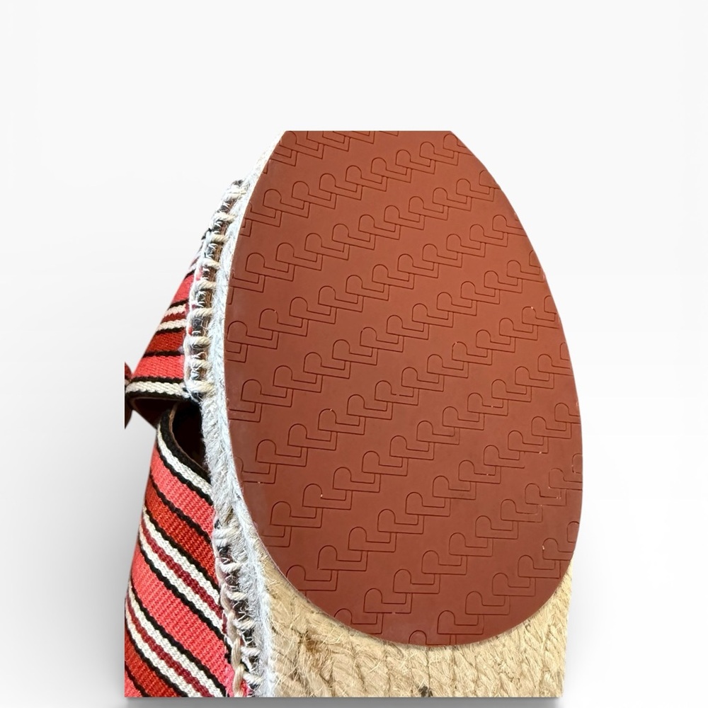 Loro Piana Crossover Red Suitcase Striped Canvas Espadrilles Sandals EU 37 US 7 - Picture 11 of 13